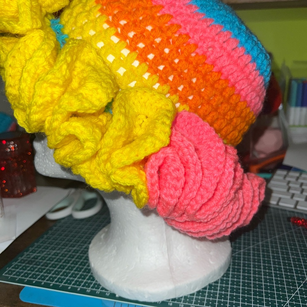 Crochet Ruffle Hat - Picture 3 of 5
